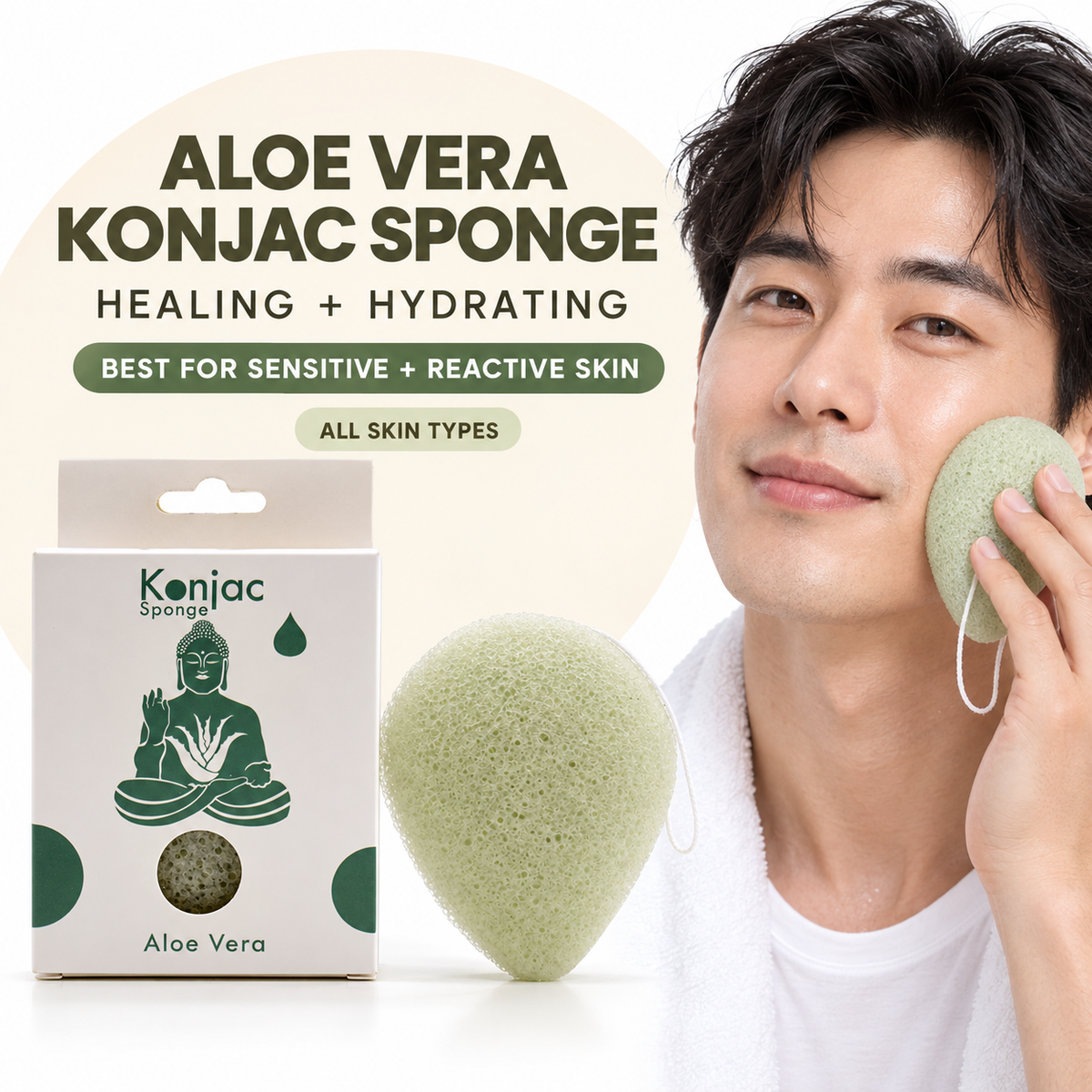 Konjac Sponge - Aloe Vera - Healing