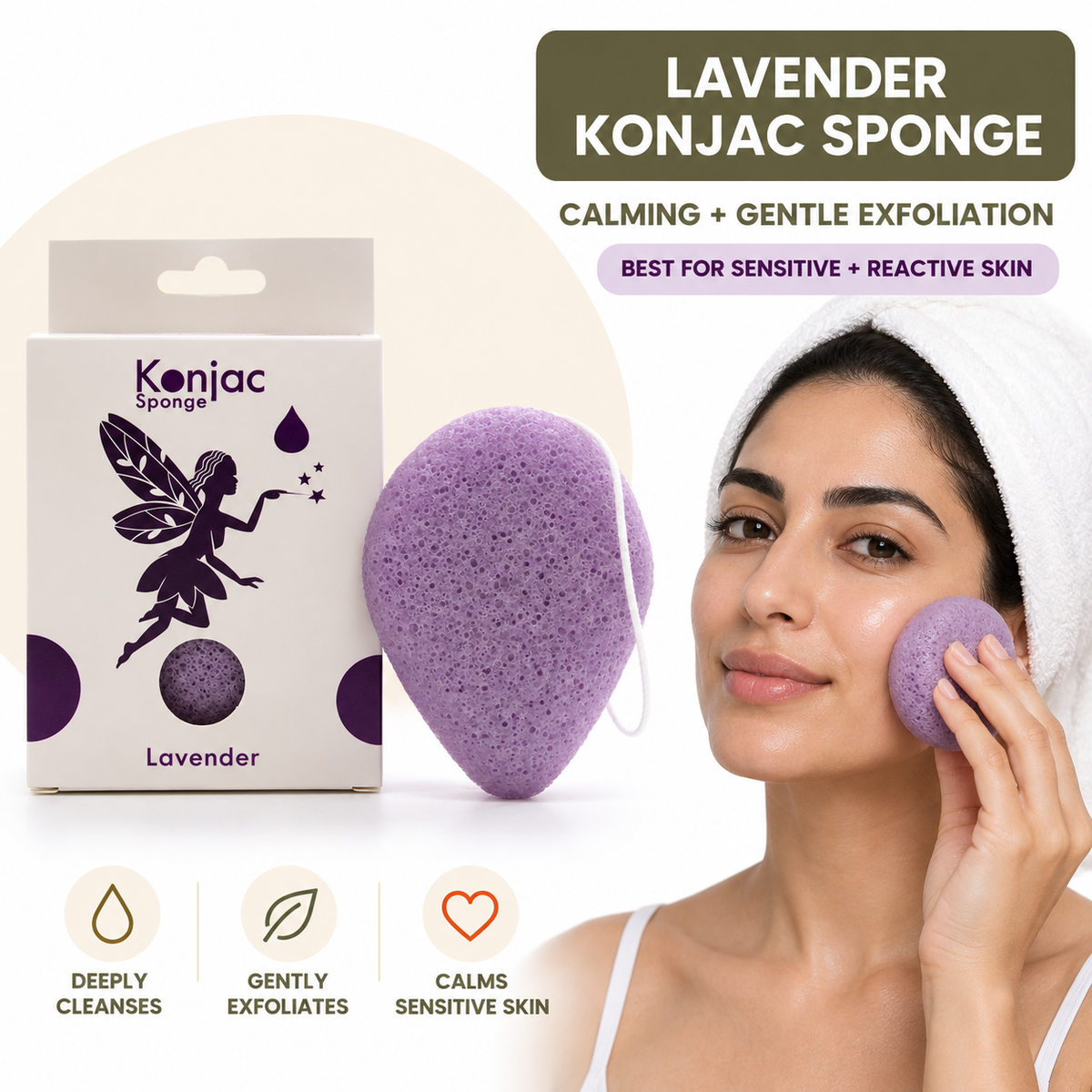 Konjac Sponge - Lavender - Calming