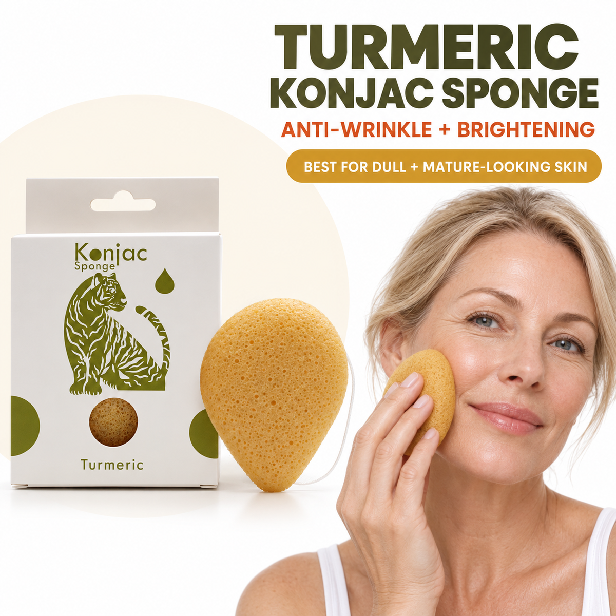 Konjac Sponge - Turmeric - Anti-wrinkle