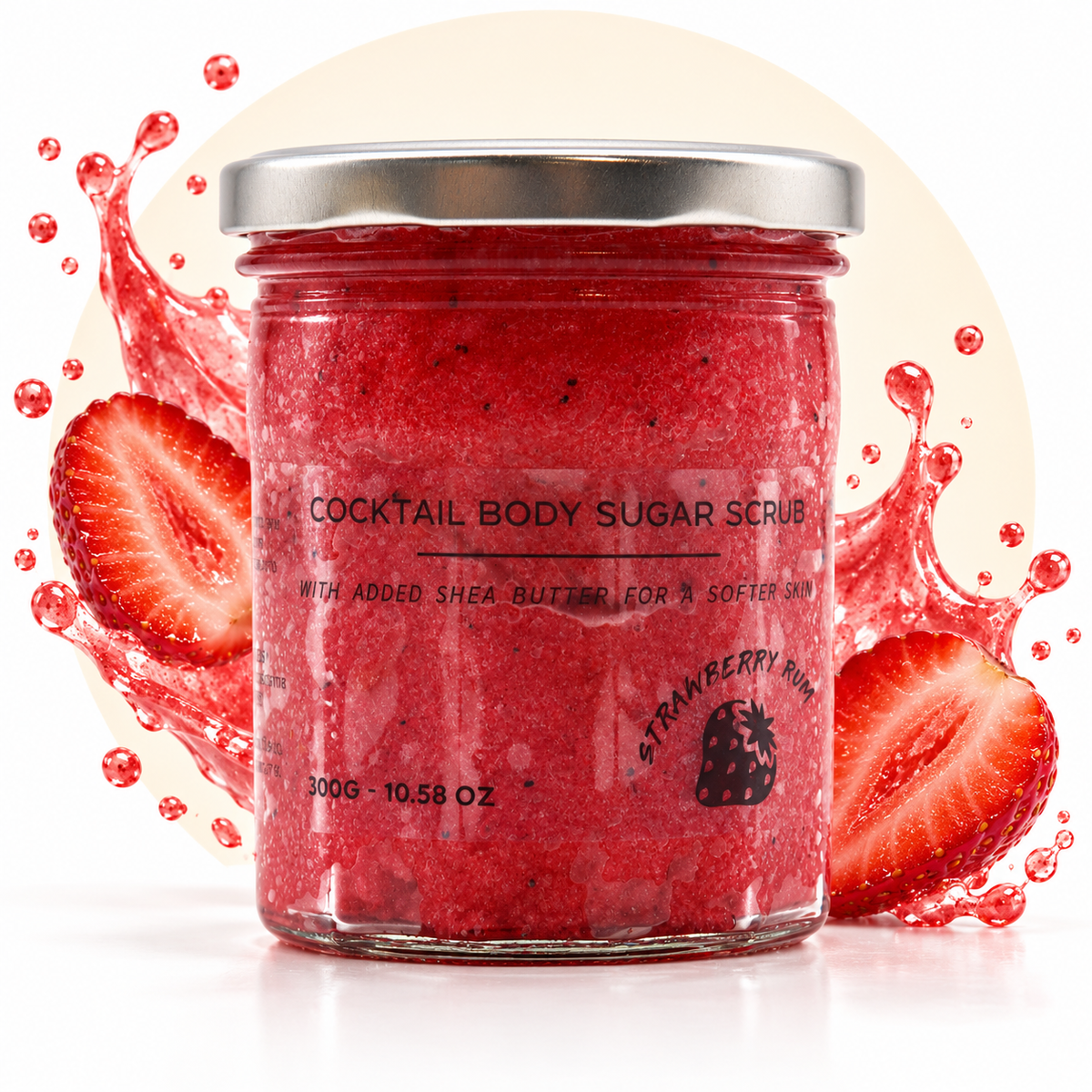 Fragranced Sugar Body Scrub - Strawberry Rum 300g