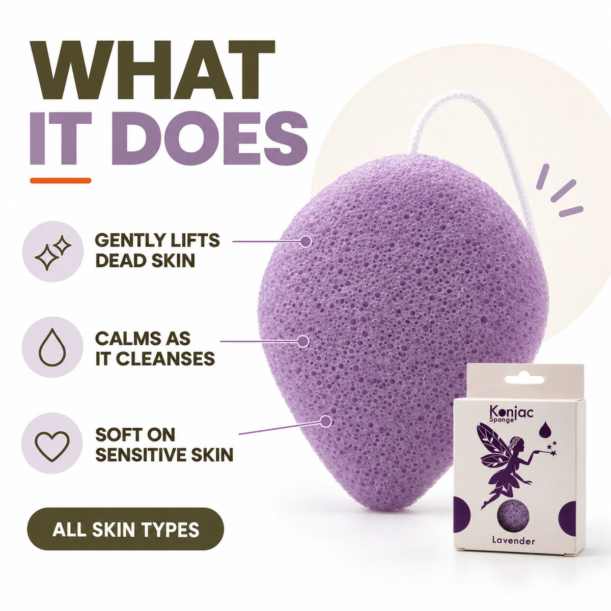 Konjac Sponge - Lavender - Calming