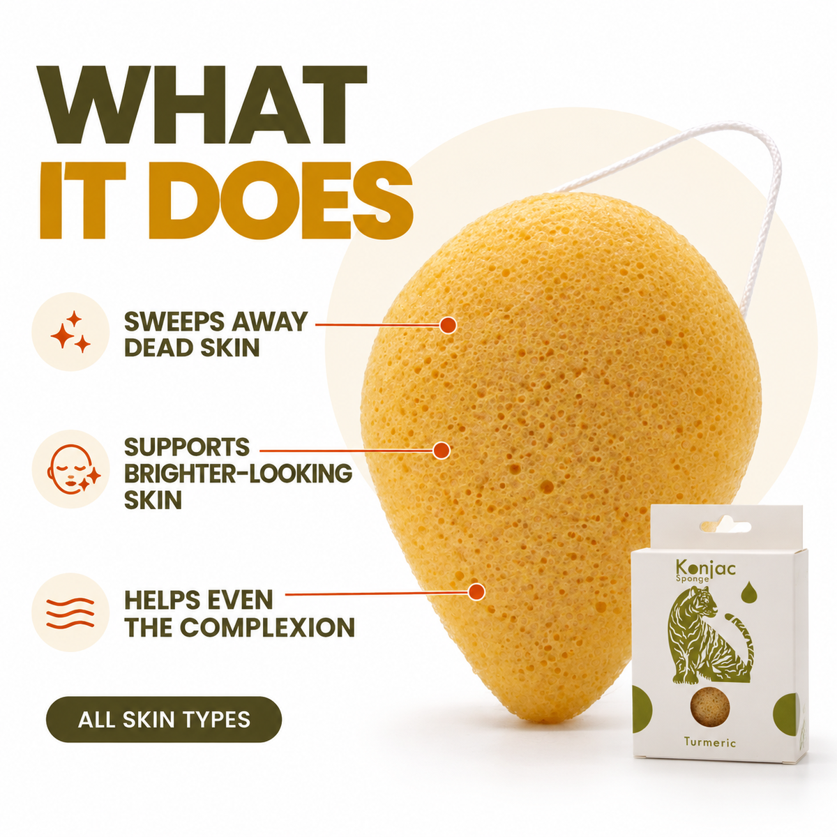 Konjac Sponge - Turmeric - Anti-wrinkle