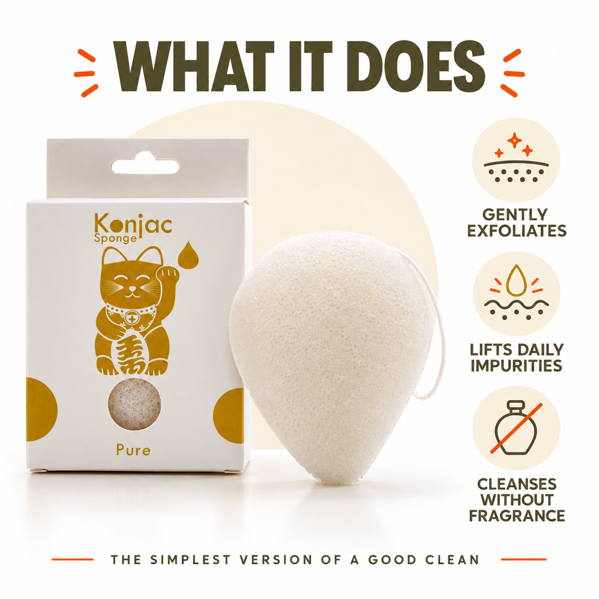 Esponja Konjac - Natural - Piel sensible