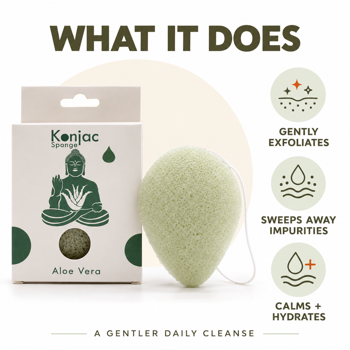 Konjac Sponge - Aloe Vera - Healing