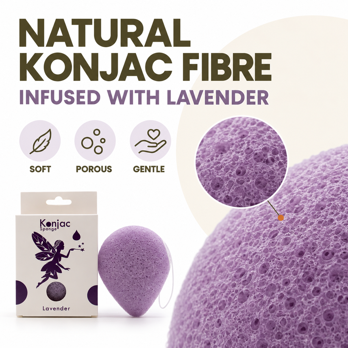 Konjac Sponge - Lavender - Calming