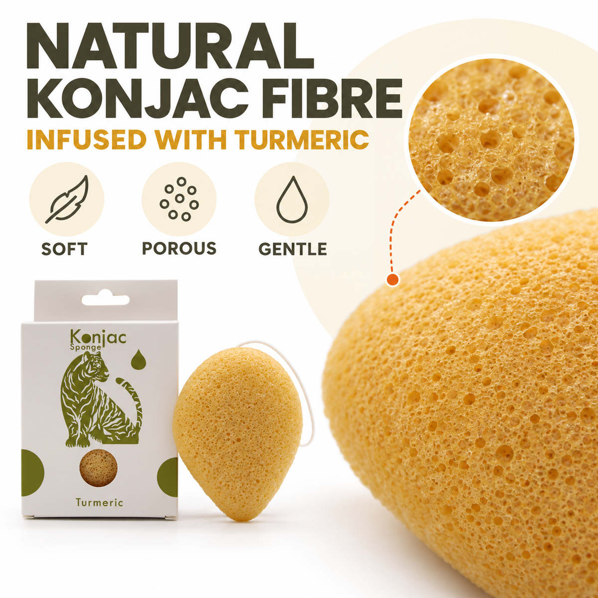 Konjac Sponge - Turmeric - Anti-wrinkle