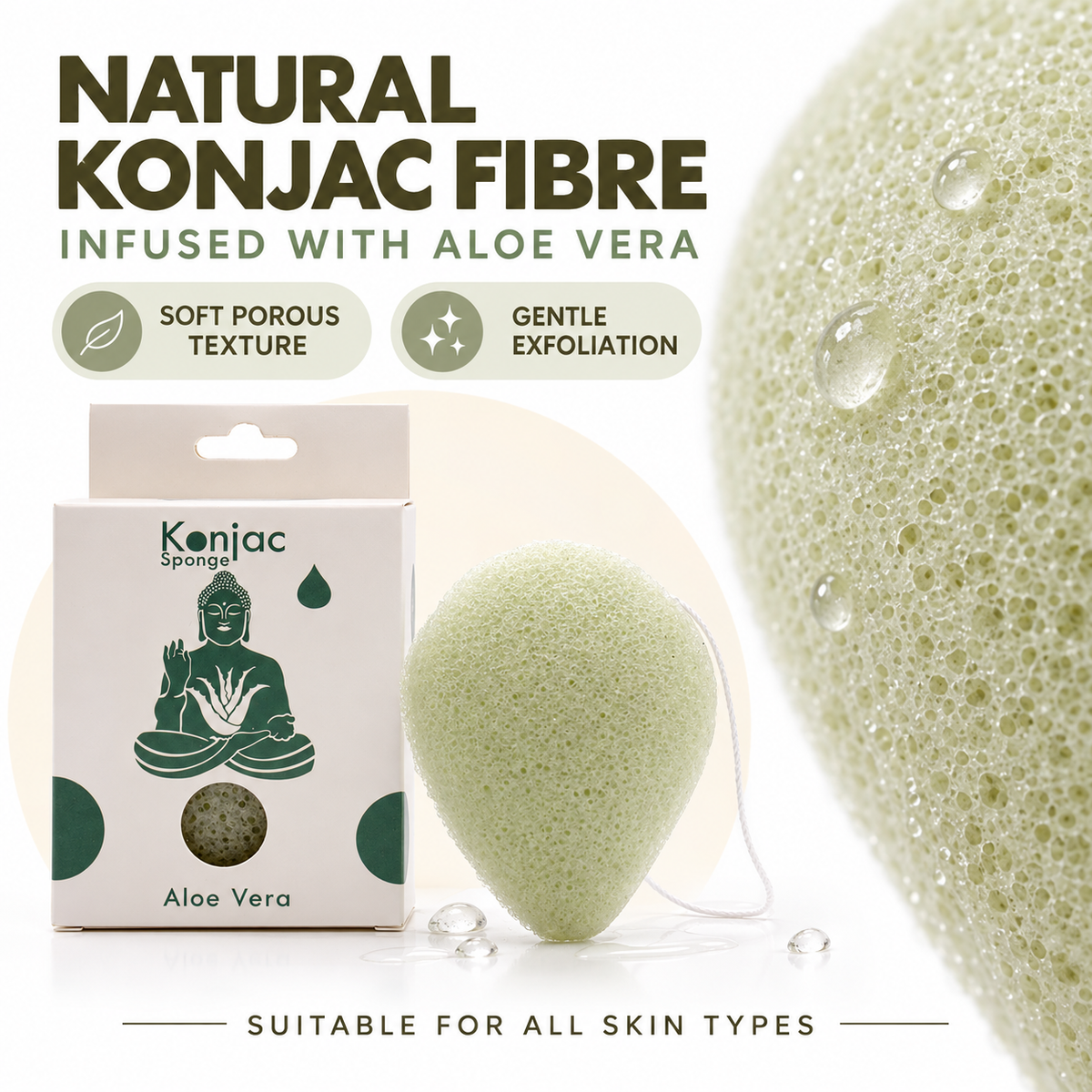 Konjac Sponge - Aloe Vera - Healing