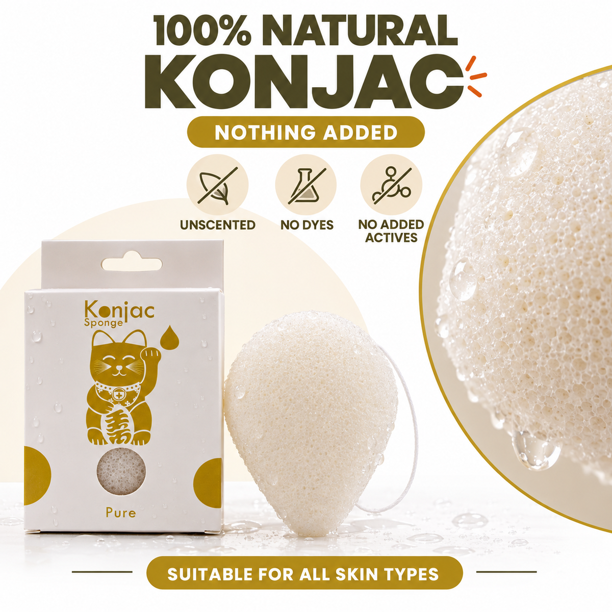 Esponja Konjac - Natural - Piel sensible