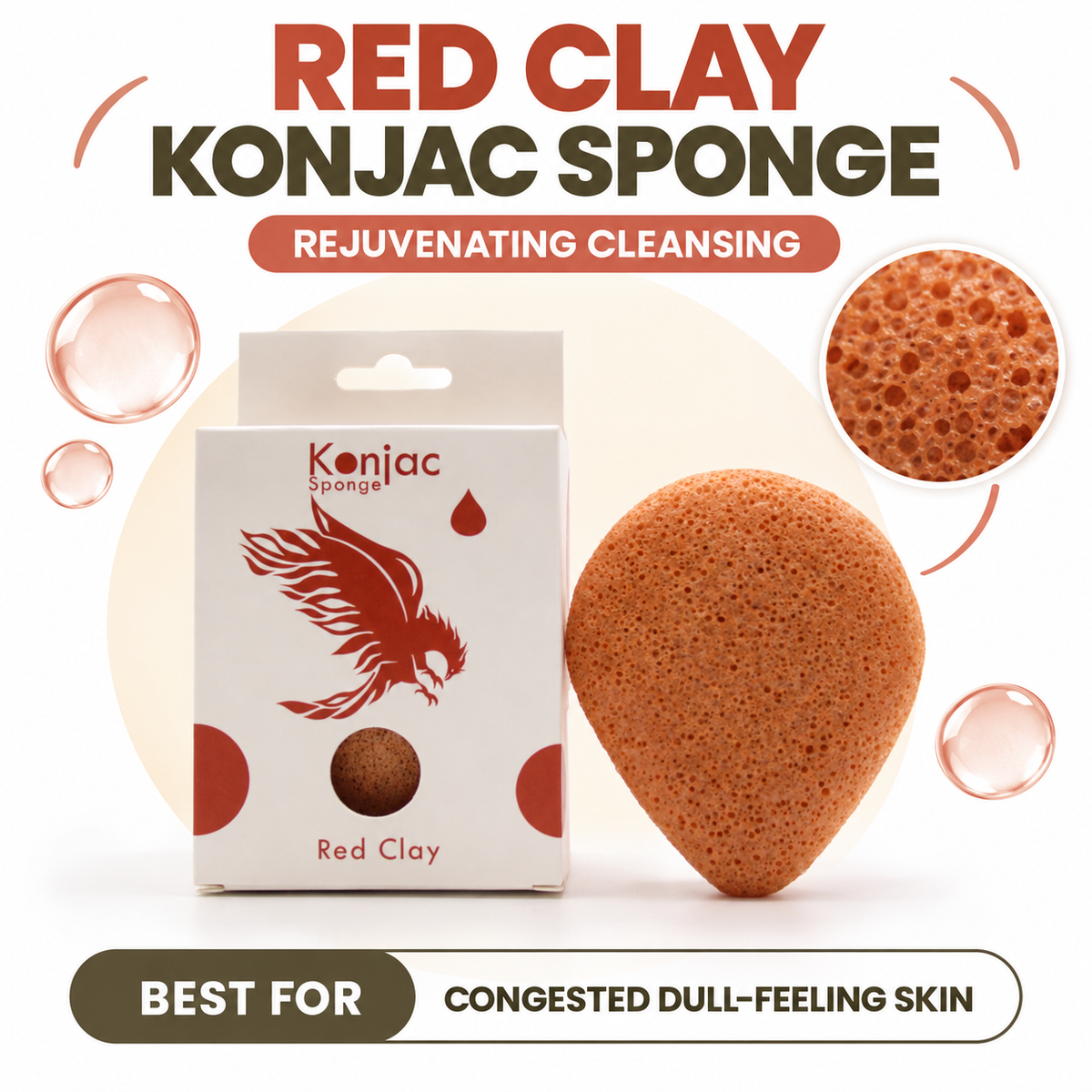 Konjac Sponge - Red Clay - Rejuvenating