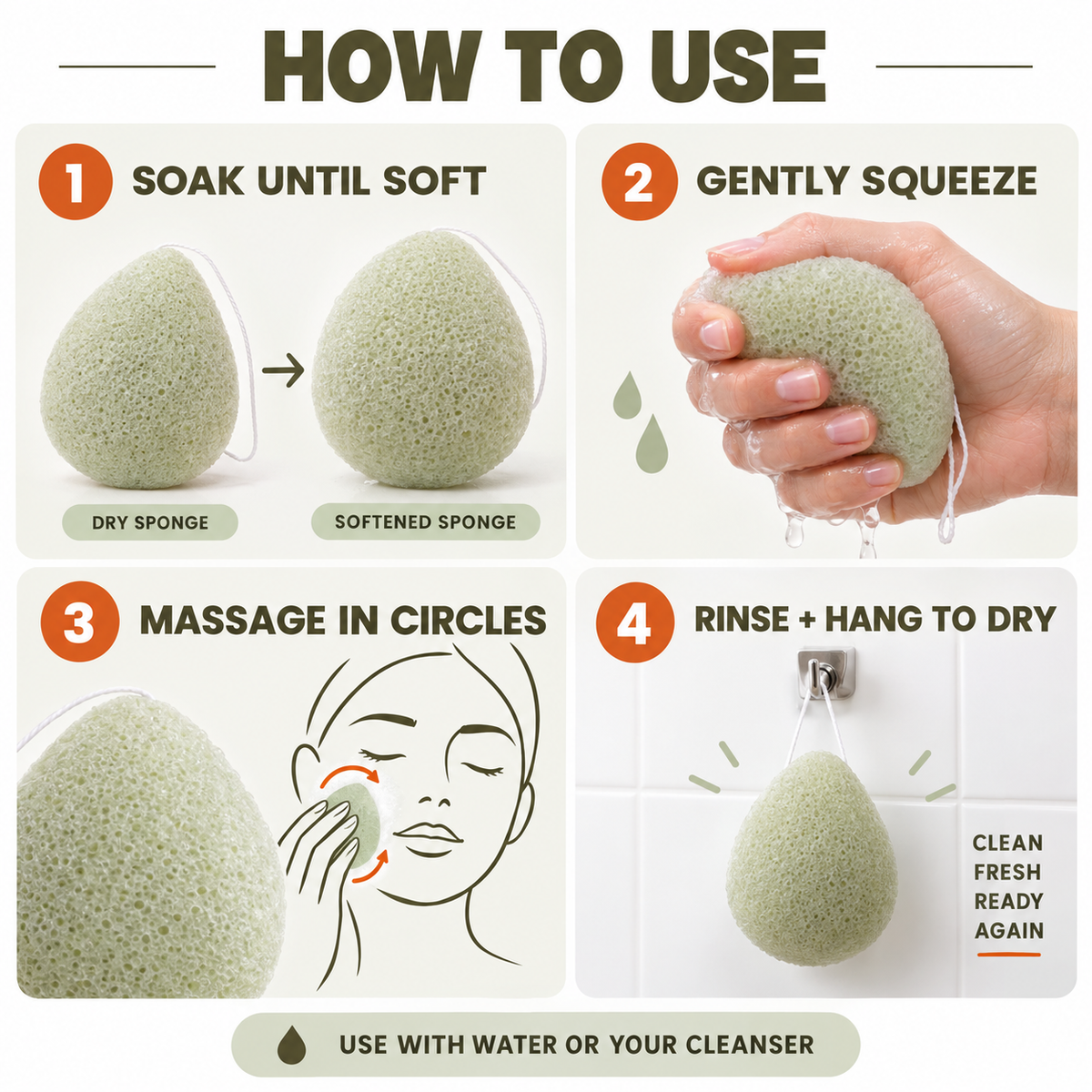 Konjac Sponge - Aloe Vera - Healing