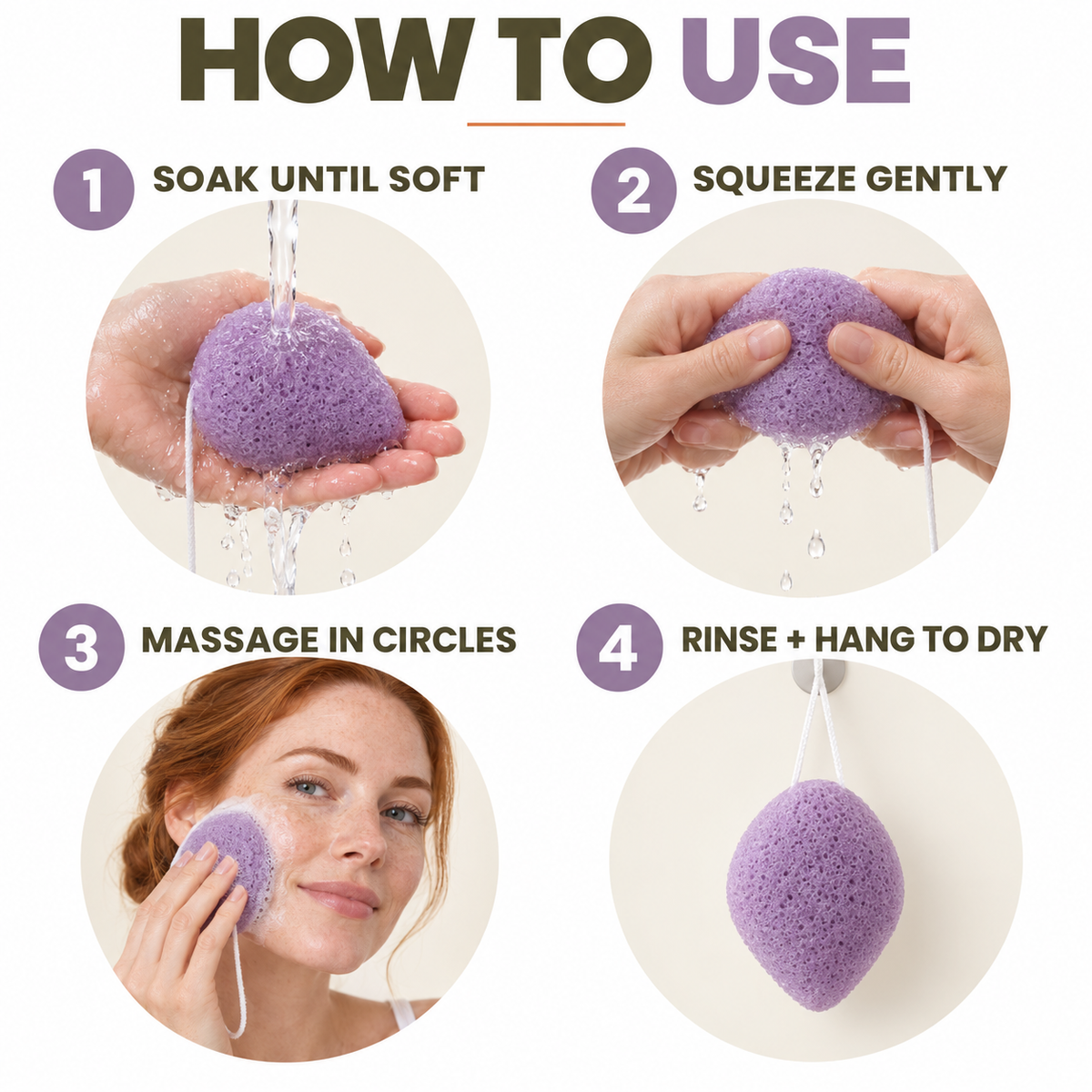 Konjac Sponge - Lavender - Calming