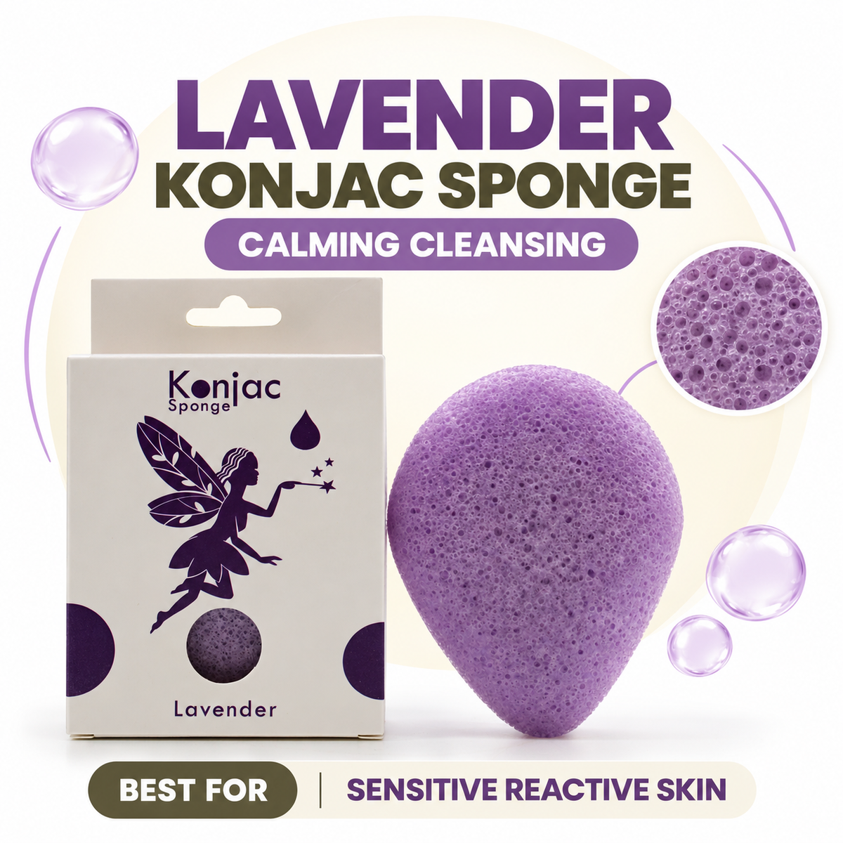 Konjac Sponge - Lavender - Calming