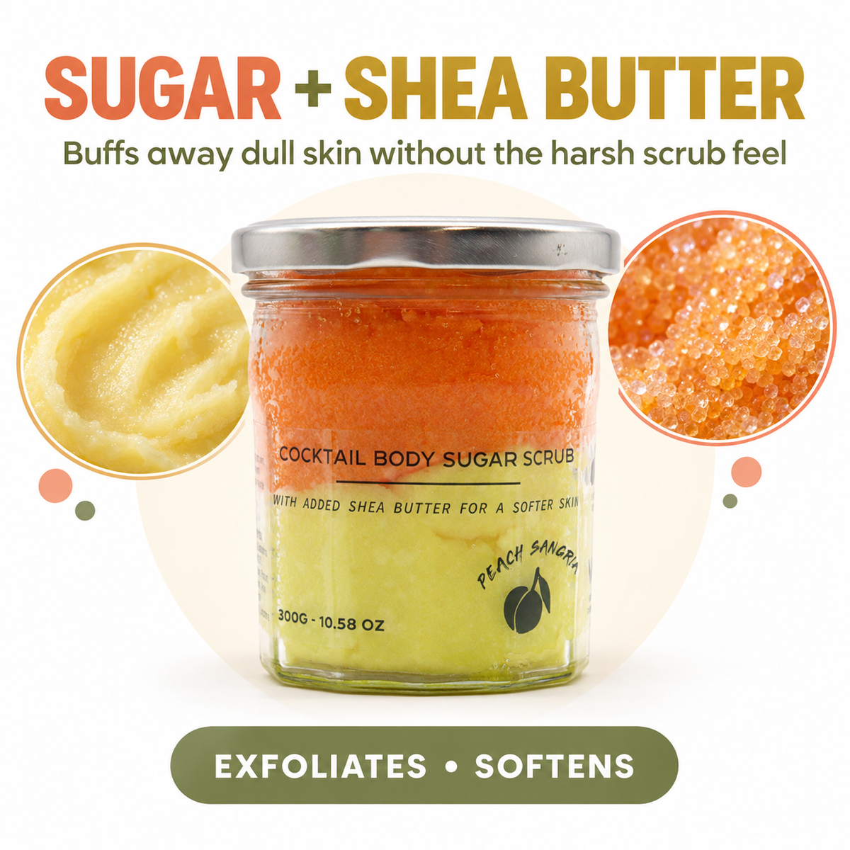 Fragranced Sugar Body Scrub - Peach Sangria 300g
