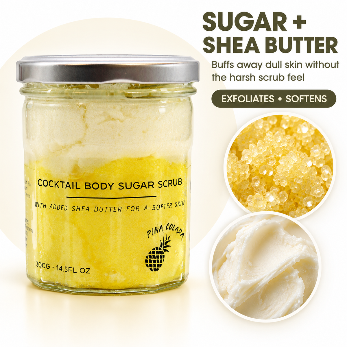 Fragranced Sugar Body Scrub - Pinacolada 300g