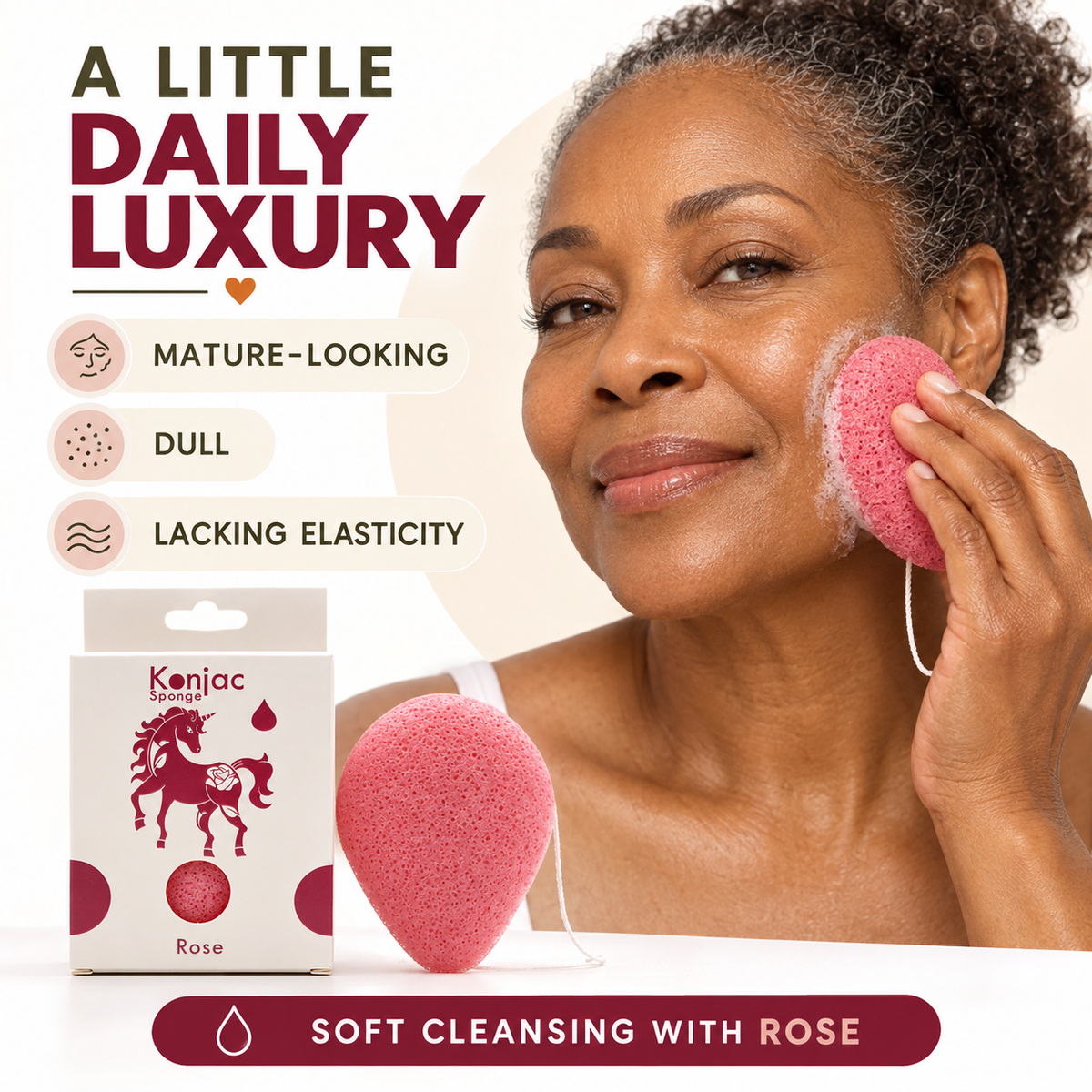 Esponja Konjac - Rosa - Antiedad
