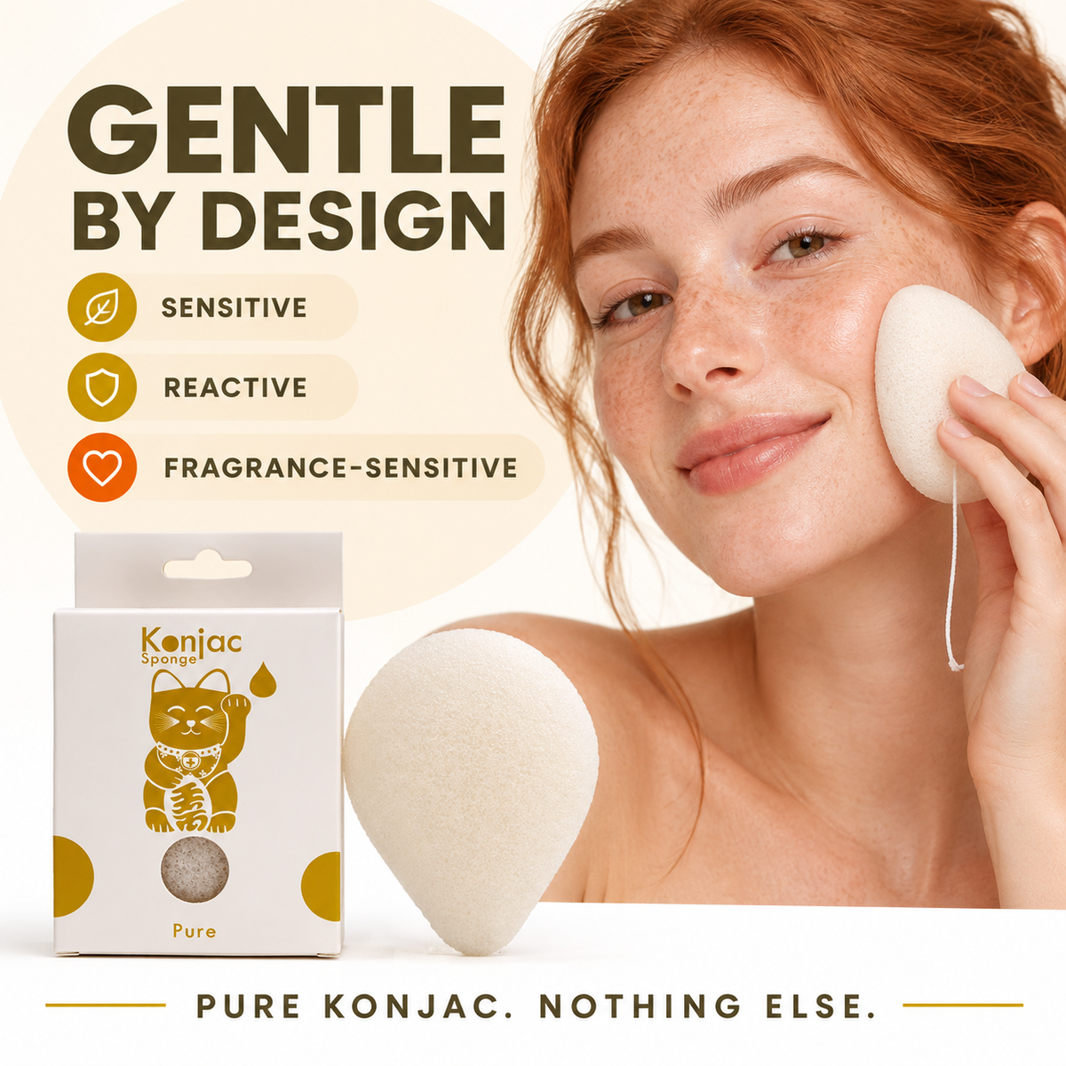 Esponja Konjac - Natural - Piel sensible