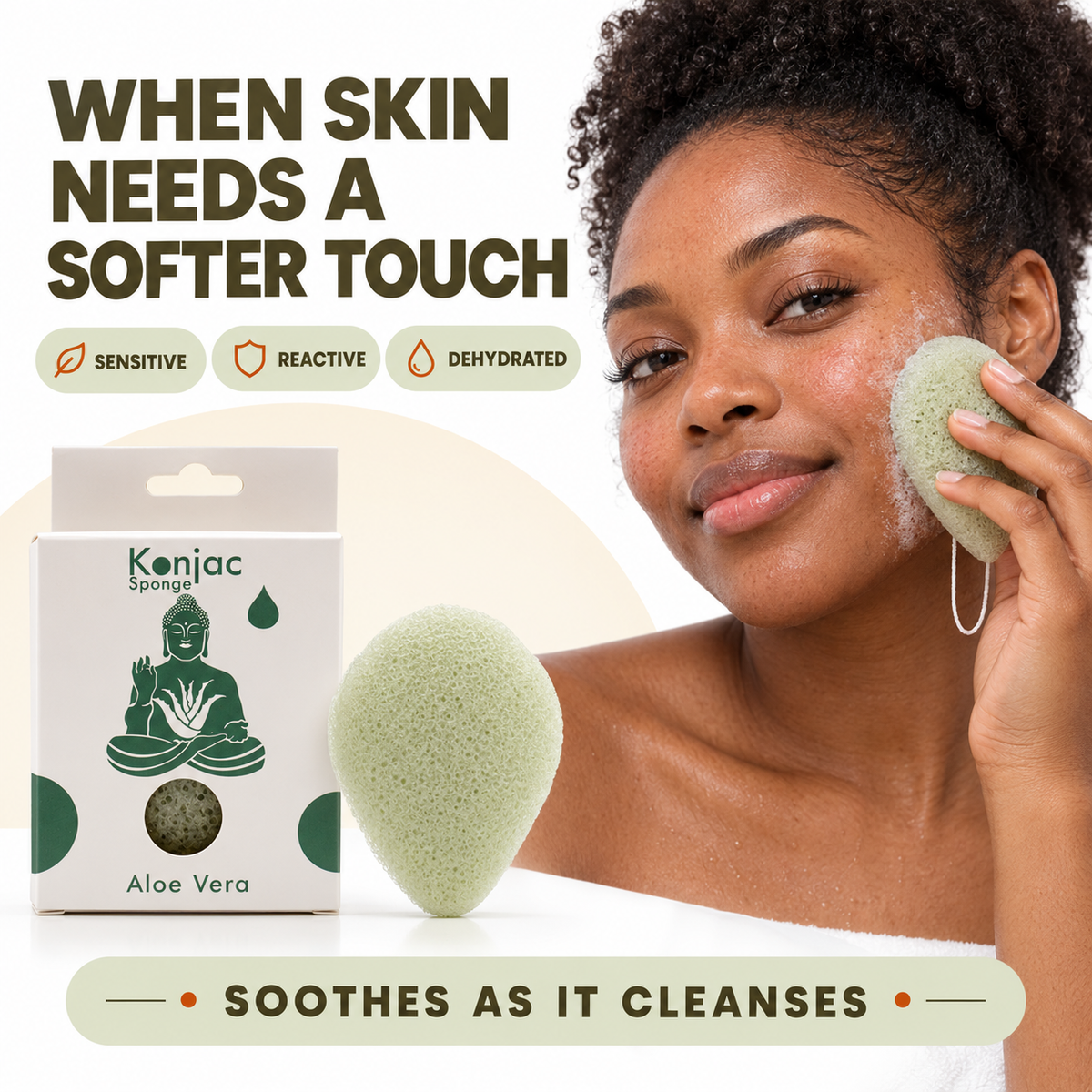Konjac Sponge - Aloe Vera - Healing