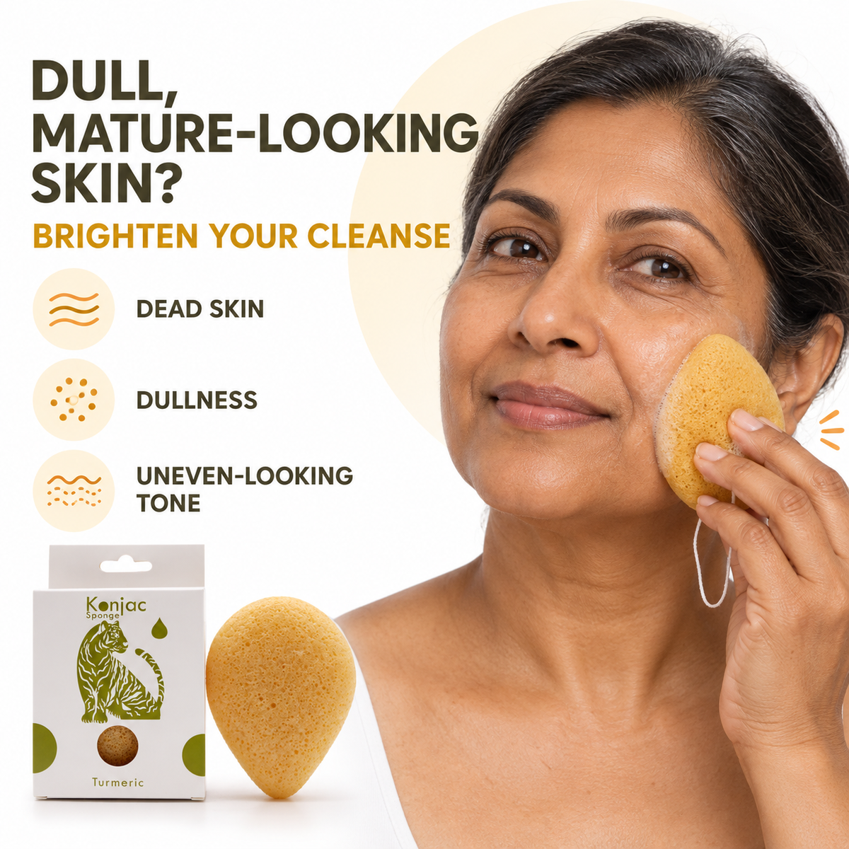 Konjac Sponge - Turmeric - Anti-wrinkle