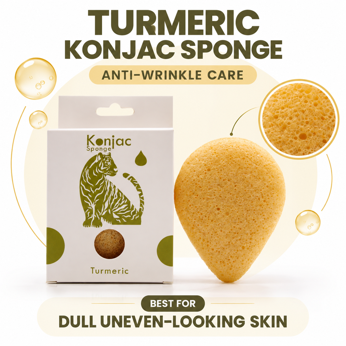 Konjac Sponge - Turmeric - Anti-wrinkle