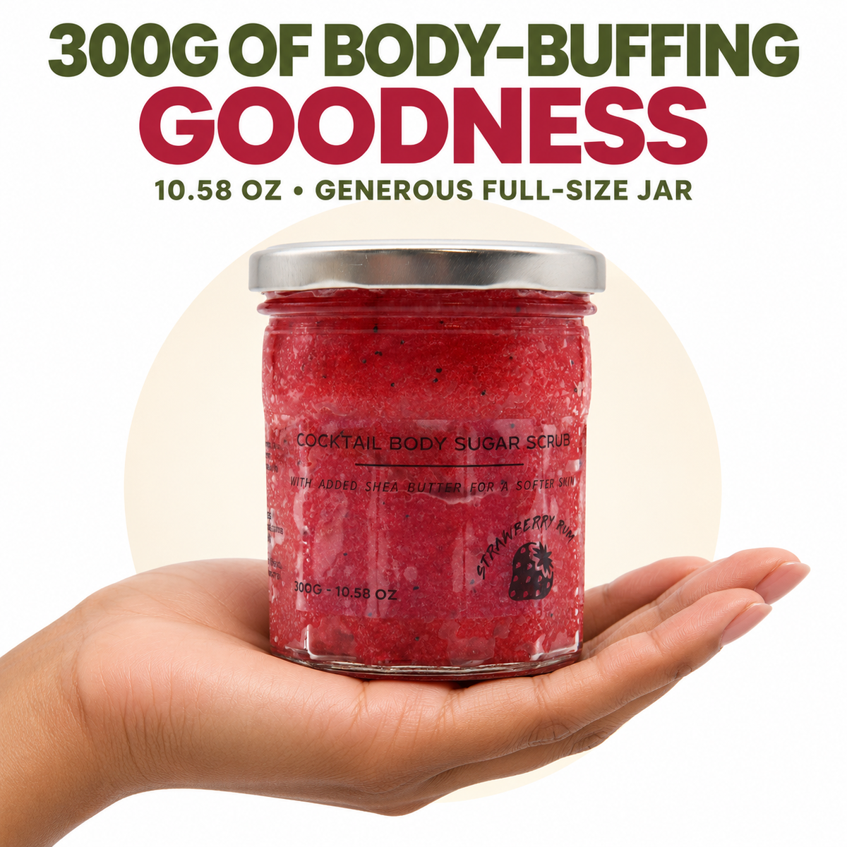 Fragranced Sugar Body Scrub - Strawberry Rum 300g
