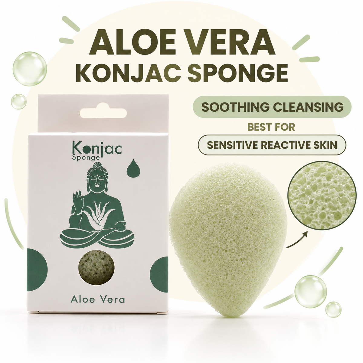 Konjac Sponge - Aloe Vera - Healing