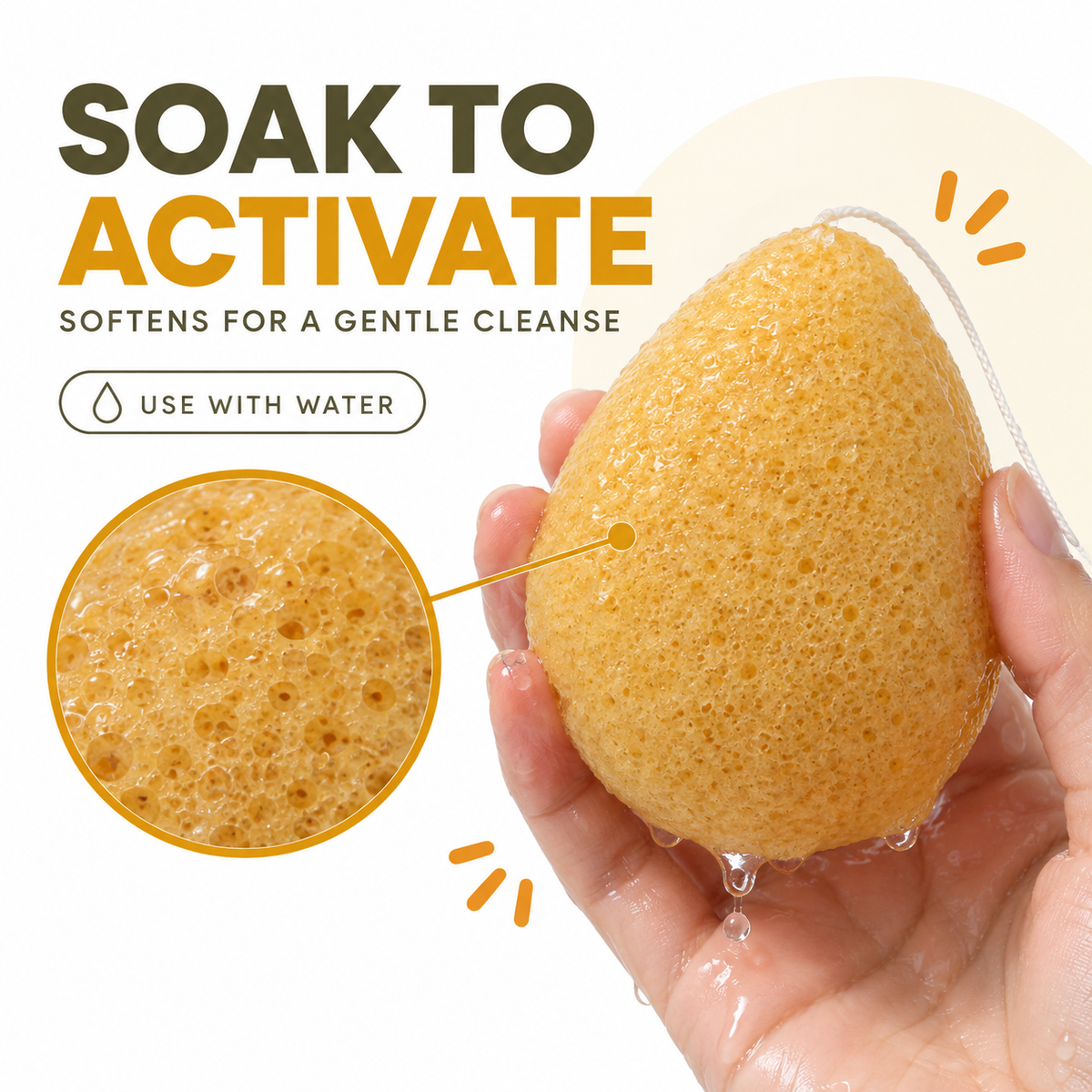 Konjac Sponge - Turmeric - Anti-wrinkle