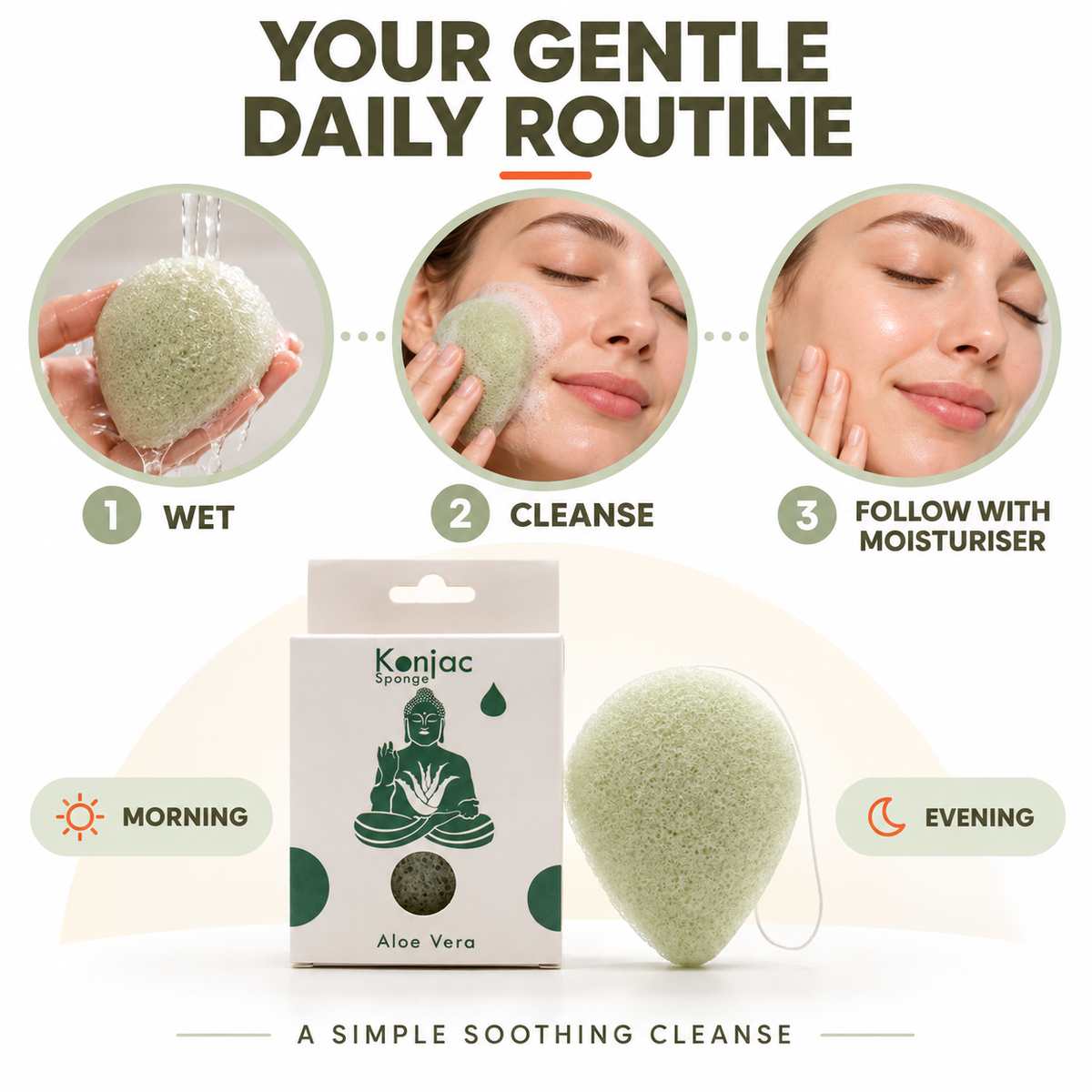 Konjac Sponge - Aloe Vera - Healing