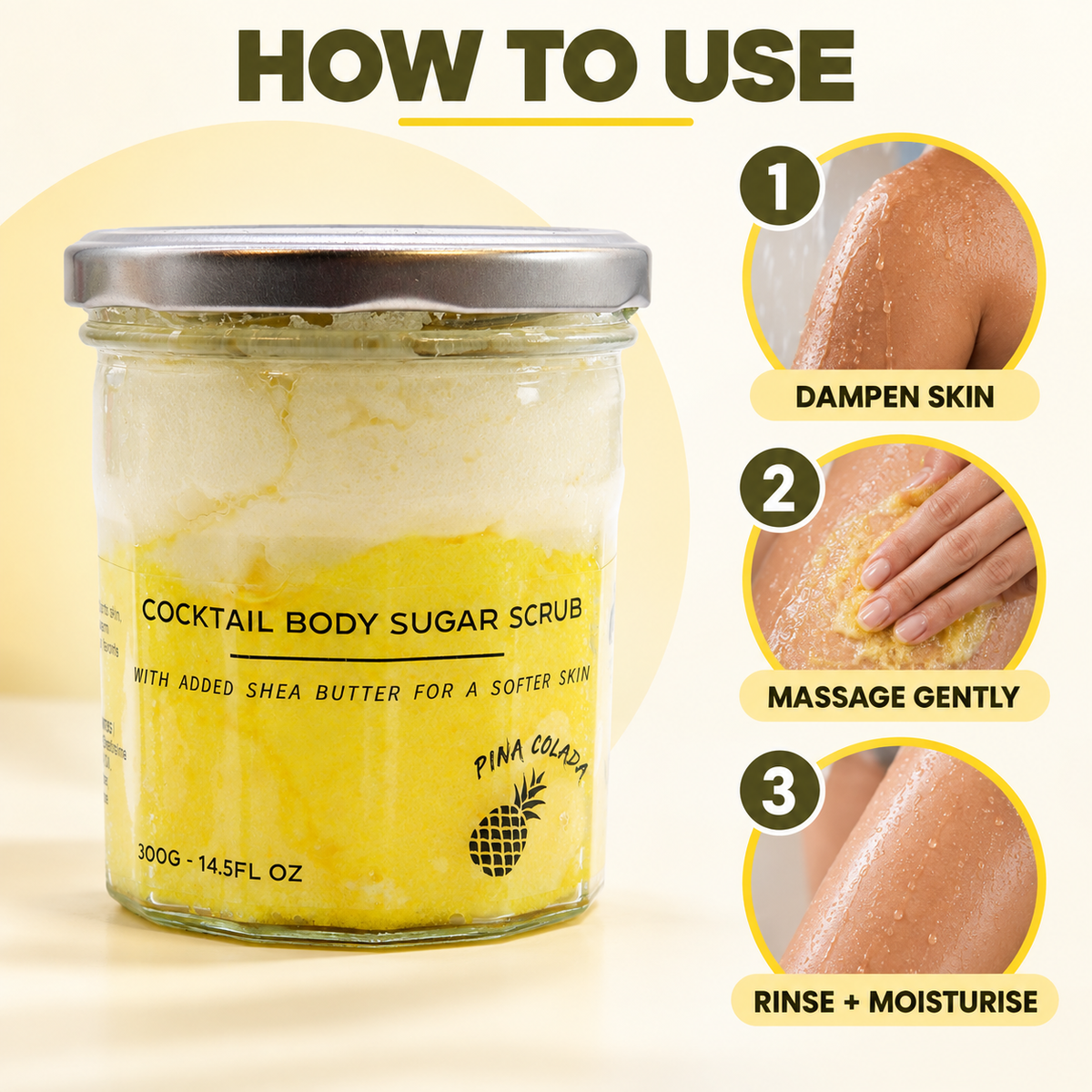 Fragranced Sugar Body Scrub - Pinacolada 300g