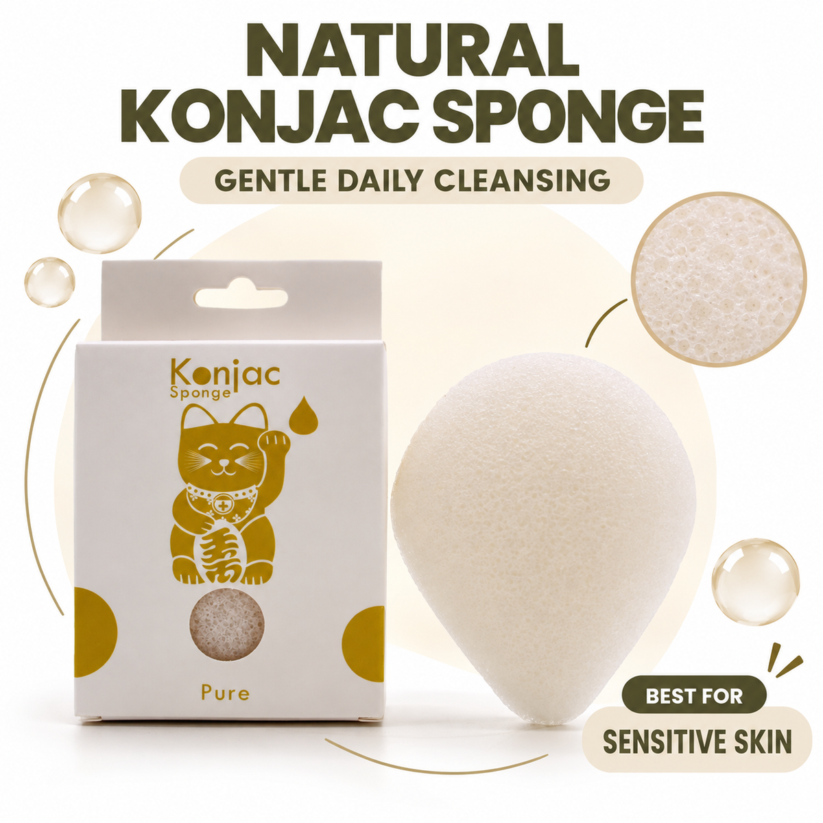 Konjac Sponge - Natural - Sensitive Skin