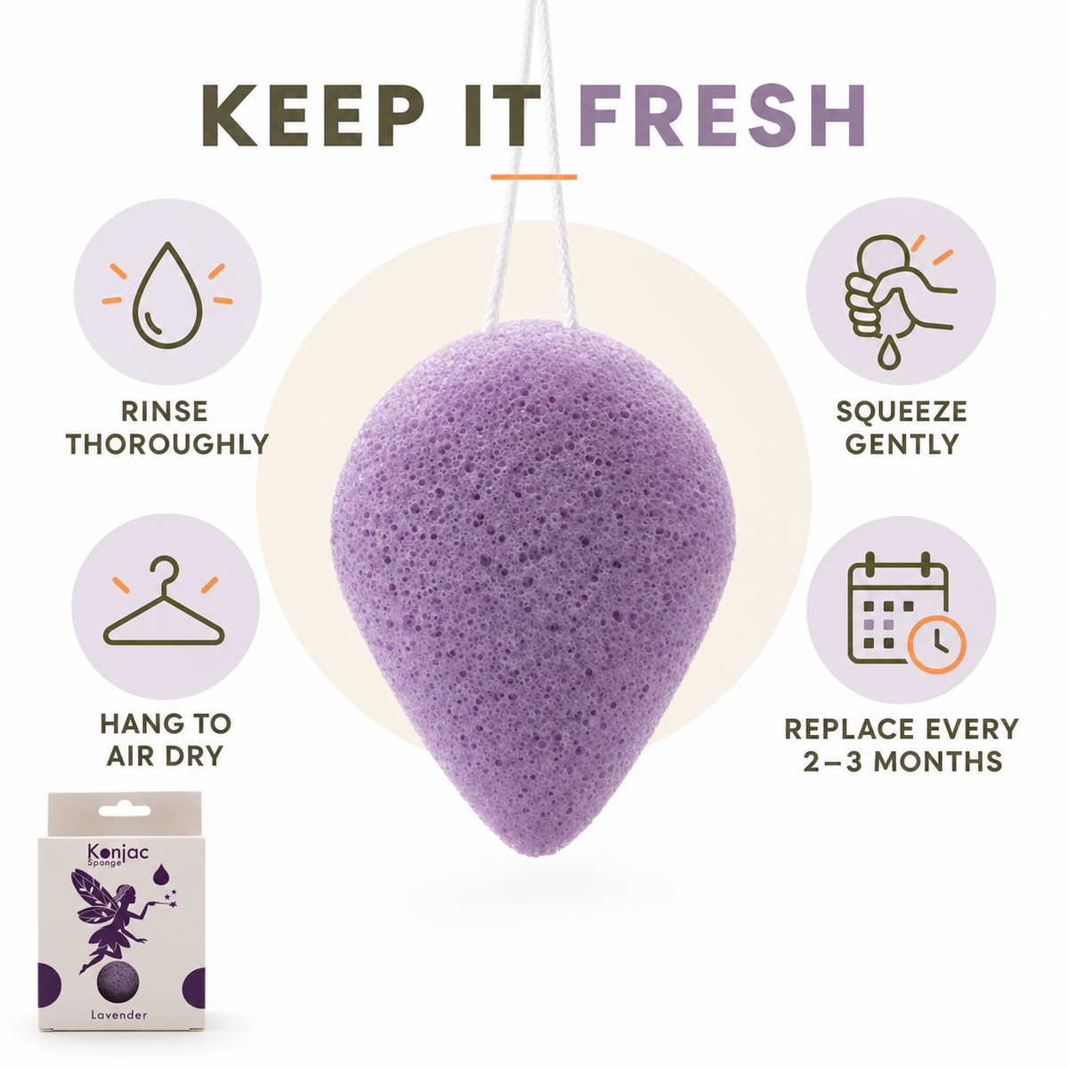 Konjac Sponge - Lavender - Calming