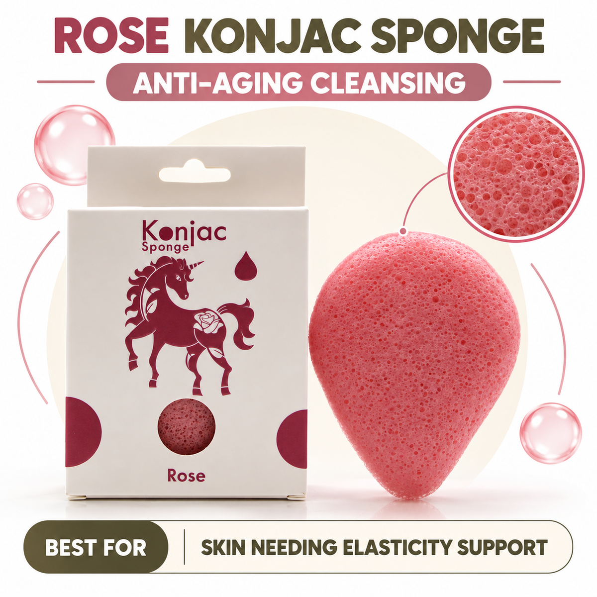 Konjac Sponge - Rose - Anti-aging