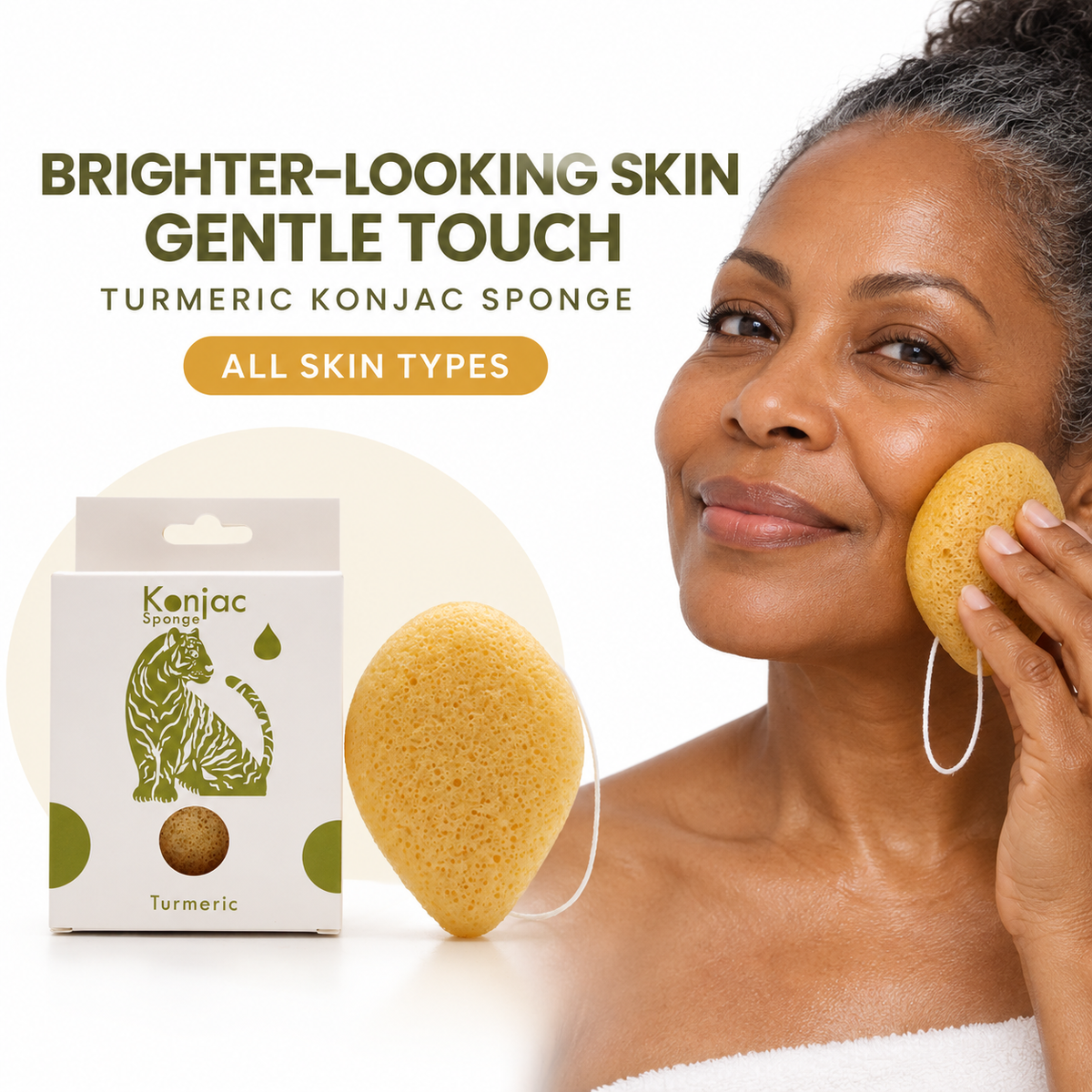 Konjac Sponge - Turmeric - Anti-wrinkle
