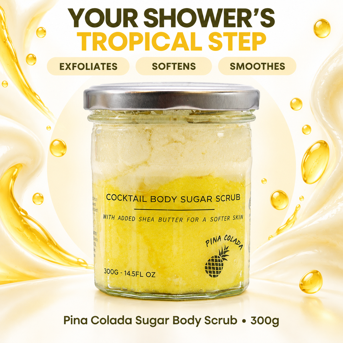 Fragranced Sugar Body Scrub - Pinacolada 300g