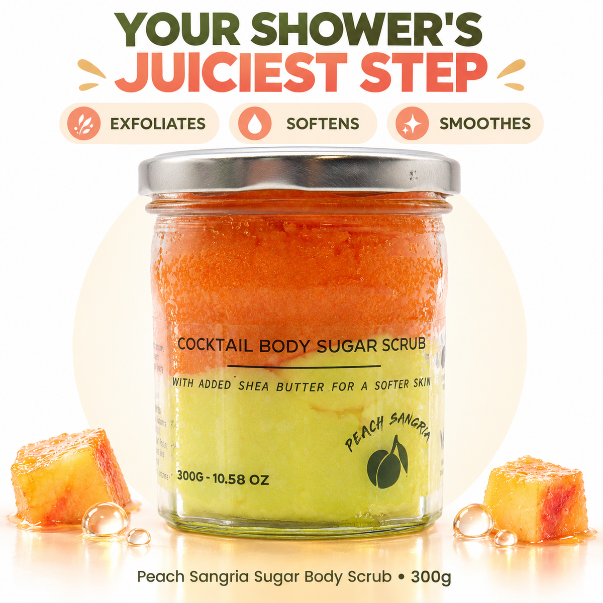Fragranced Sugar Body Scrub - Peach Sangria 300g