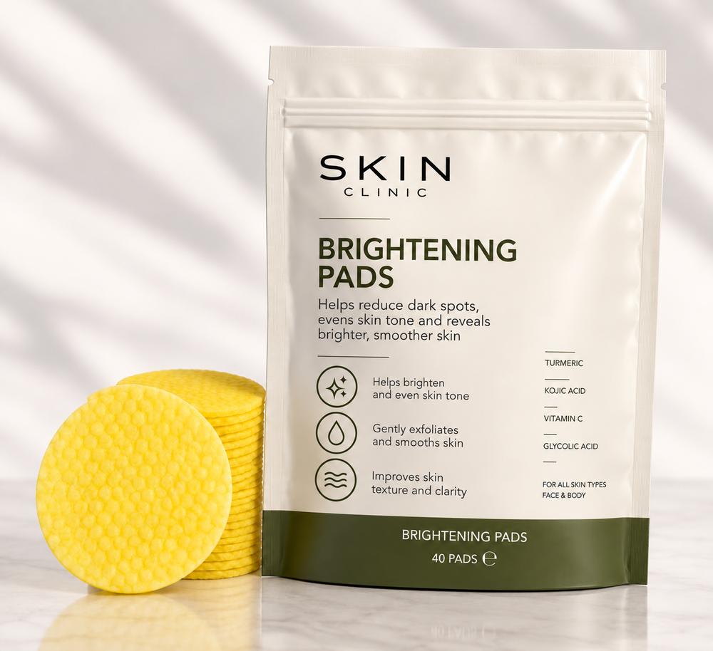 Skin Clinic Brightening Pads pouch with pads