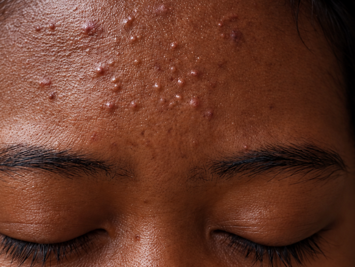 Tanya's skin before, acne